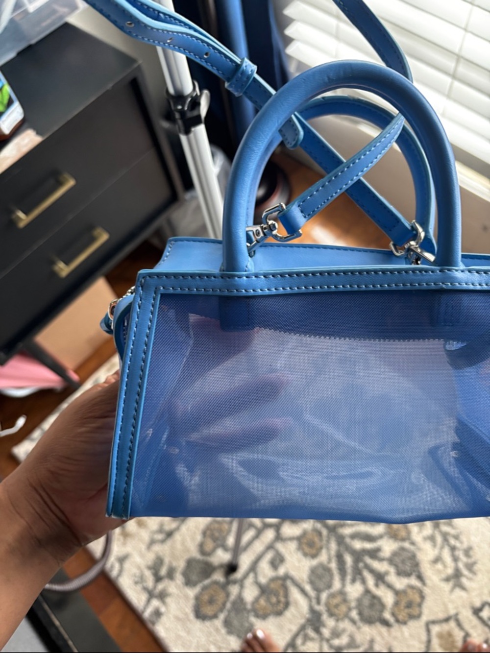 Brandon Blackwood Bright Blue Clear Mini Satchel - Picture 5 of 9